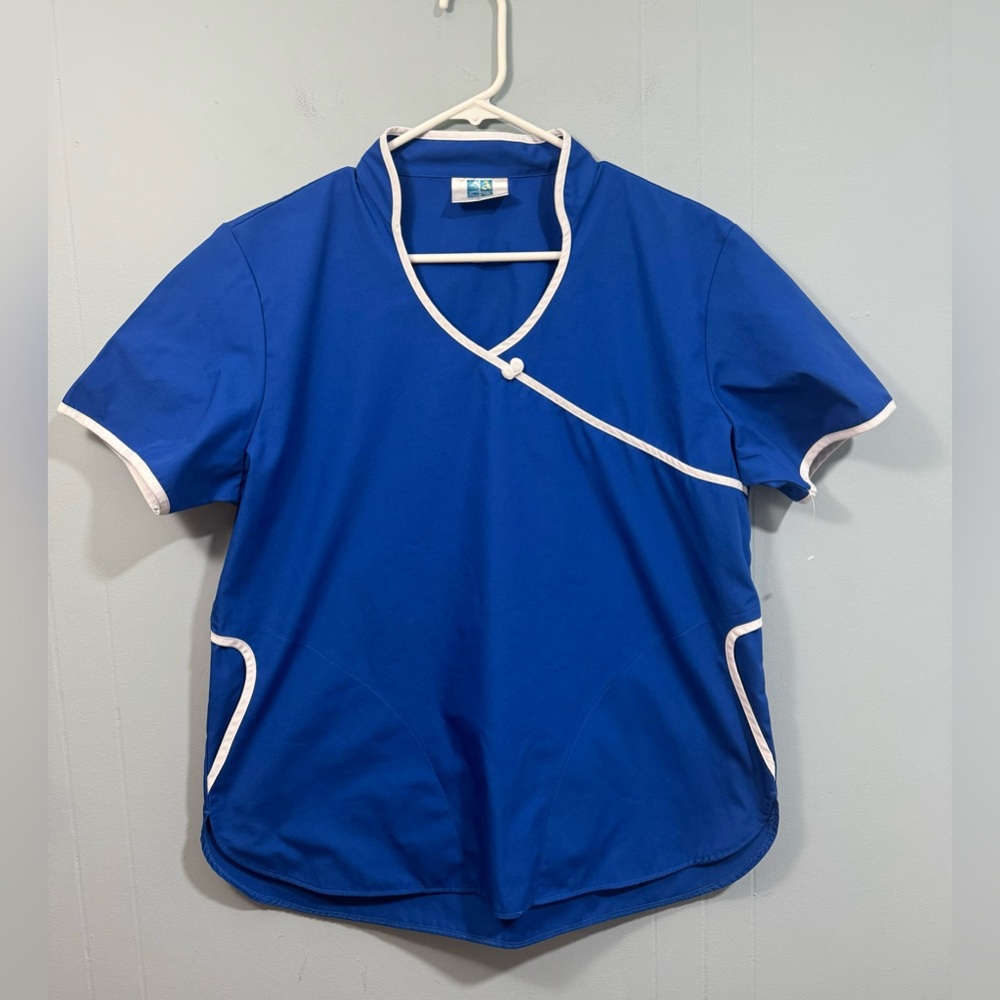 Womens Adar Uniforms Blue Scrub Top Size Large